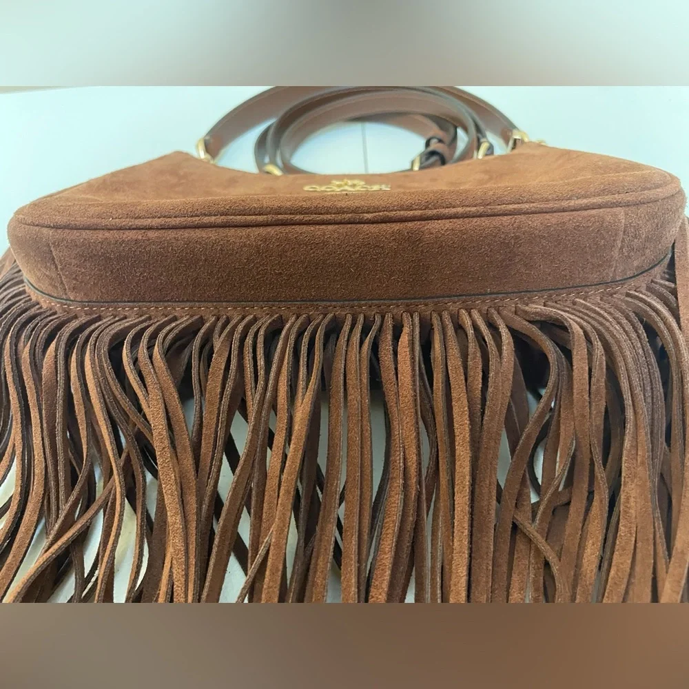 Coach Brown Suede Fringe Teri shoulder crossbody bag - Picture 3 of 15